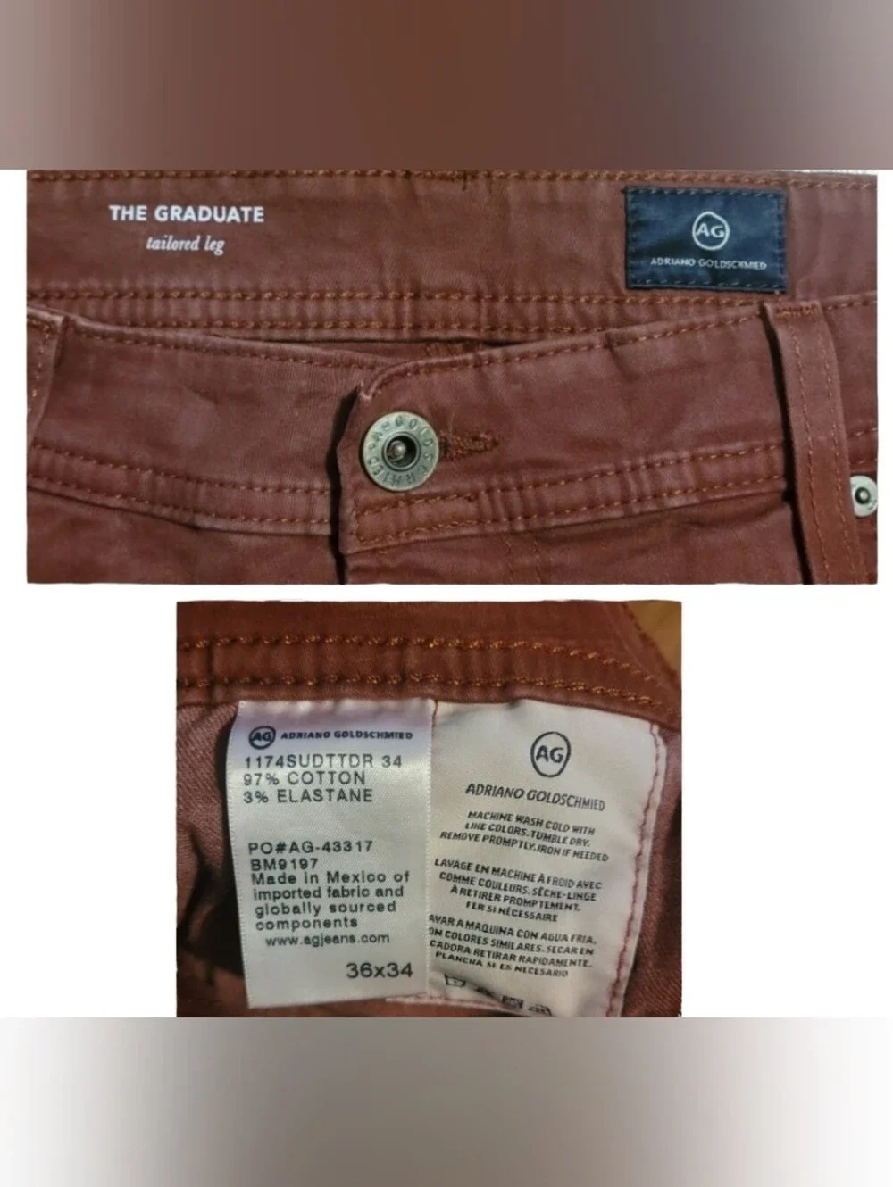 AG Adriano Goldschmied The Graduate Tailored Leg Jean Sz 36